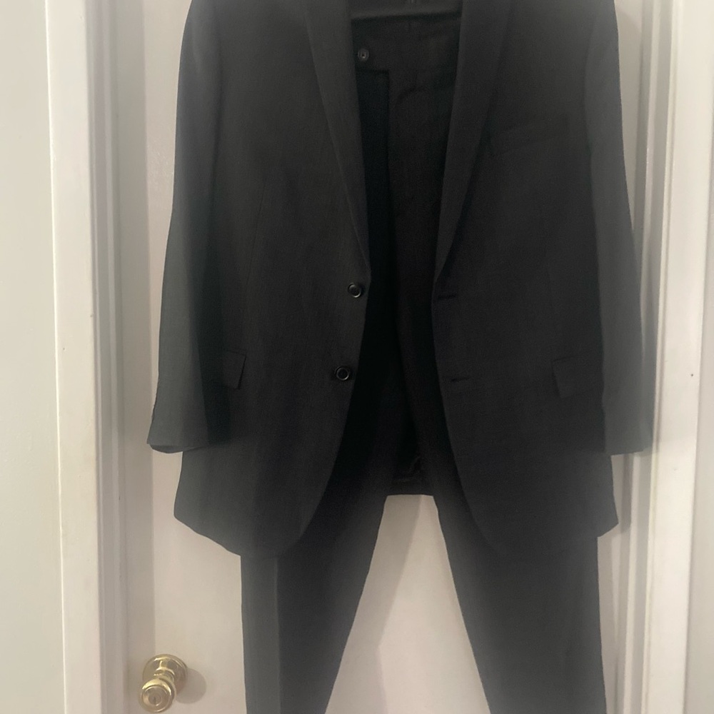 Joseph Abboud Dark Gray Men's Suit 46R Pants 40x30 Wool 120 slim fit